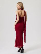 Women's Red Casual Bodycon Solid Sleeveless Dress