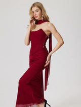 Women's Red Casual Bodycon Solid Sleeveless Dress