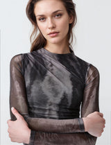 Women's Black Casual Bodycon Printed Full Sleeves Dress