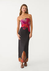 Women's Black Casual Bodycon Printed Sleeveless Dress