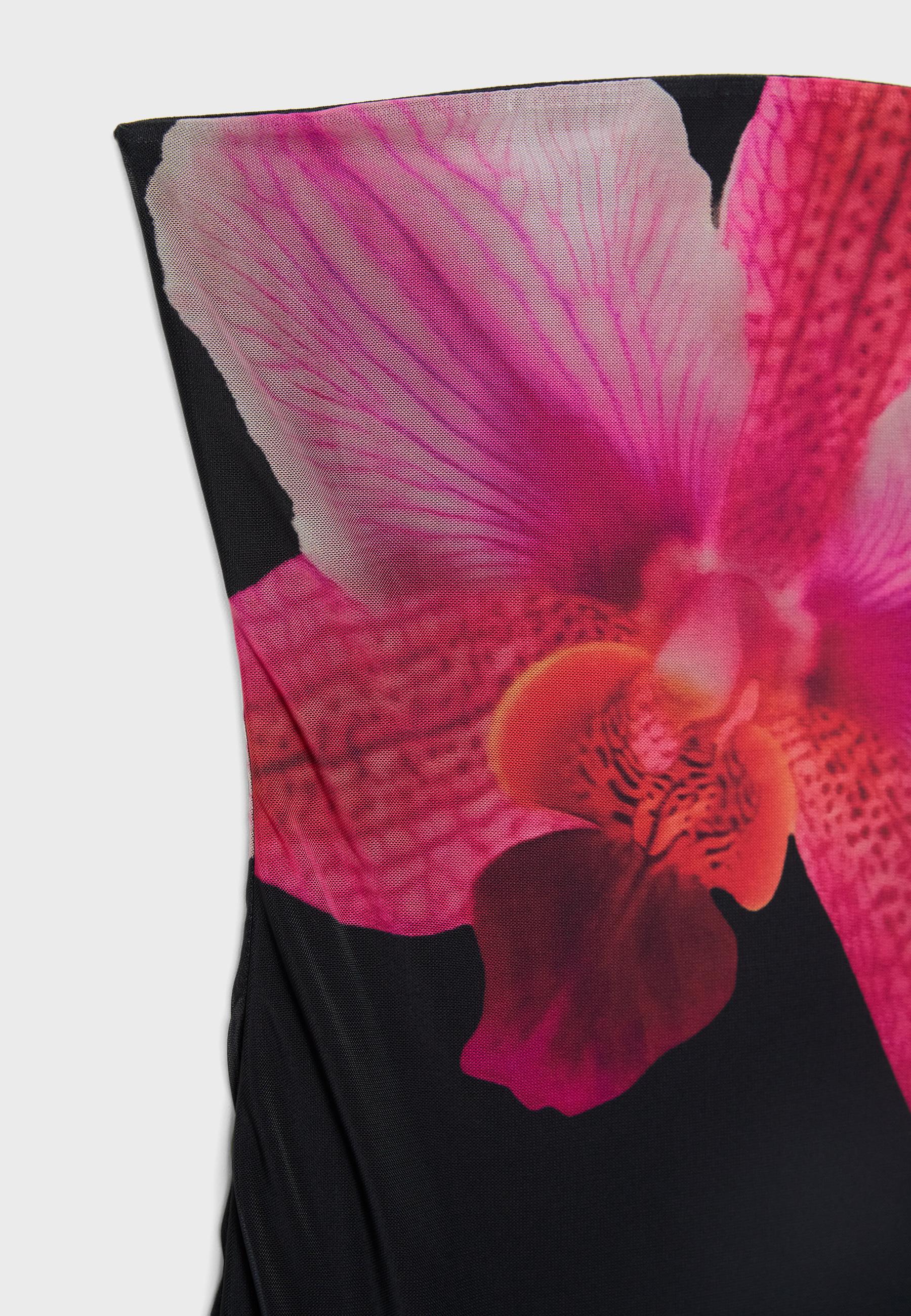 Women's Black Casual Bodycon Printed Sleeveless Dress