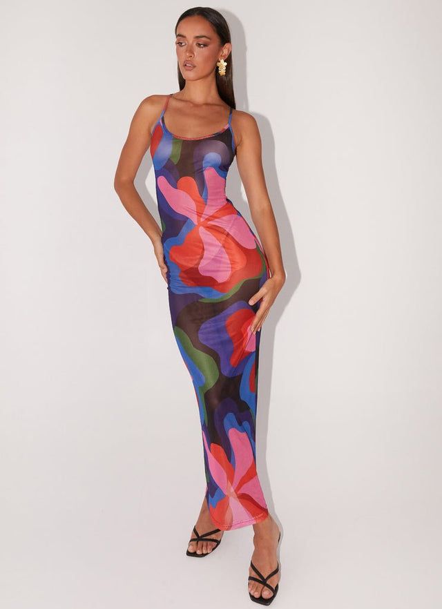 Women's Multicolor Casual Bodycon Printed Sleeveless Dress