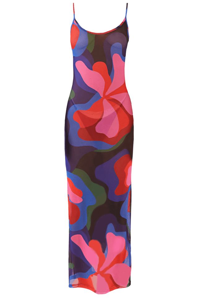 Women's Multicolor Casual Bodycon Printed Sleeveless Dress