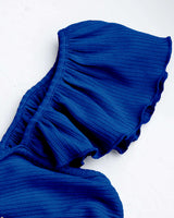 Women's Blue Casual Regular Fit Solid Sleeveless Top