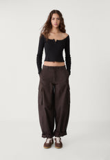 Women's Black Casual Regular Fit Solid Full Sleeves Top