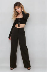 Women's Black Casual Regular Fit Solid Full Sleeves Top