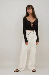 Women's Black Casual Regular Fit Solid Full Sleeves Top