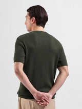 Men's Green Casual Slim Fit Solid Half Sleeves Tshirt