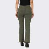 Women's Green Sports Solid Pant