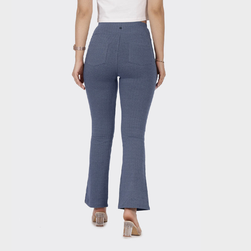 Women's Blue Casual Solid Pant