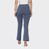 Women's Blue Casual Solid Pant