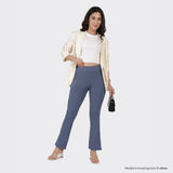 Women's Blue Casual Solid Pant