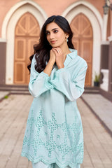 Women's Blue Work Regular Fit Solid Full Sleeves Co-Ord Sets