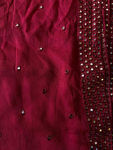 Women's Red Viscose Saree