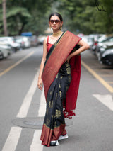 Women's Multicolor Ikat Cotton Saree