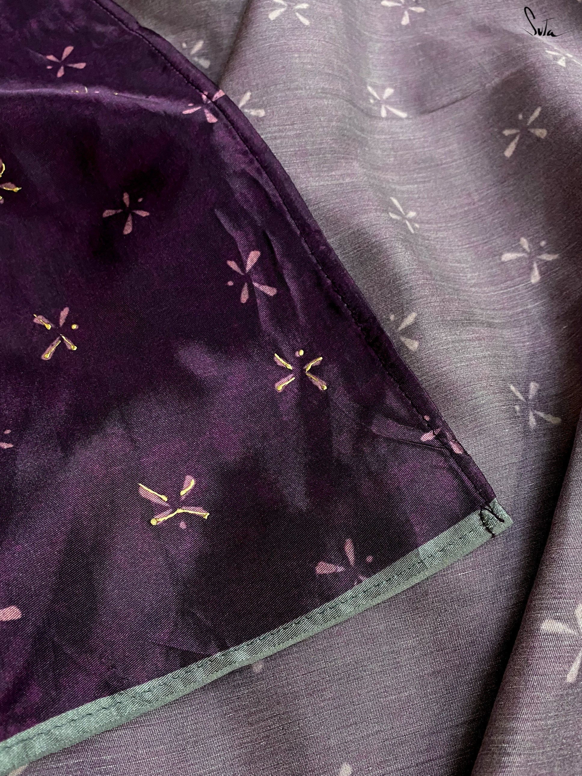 Women's Purple Modal Viscose Saree