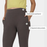 Women's Gray Solid Sports High Rise Pant - Tall