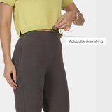 Women's Gray Solid Sports High Rise Pant - Tall