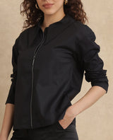Women's Black Casual Full Sleeves Top