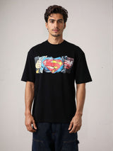 Men's Black Casual Oversized Fit Printed Half Sleeves Tshirt