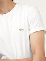 Men's White Casual Regular Fit Solid Half Sleeves Tshirt