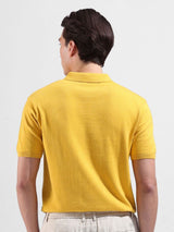 Men's Slim Fit Textured Polo Collar Tshirt