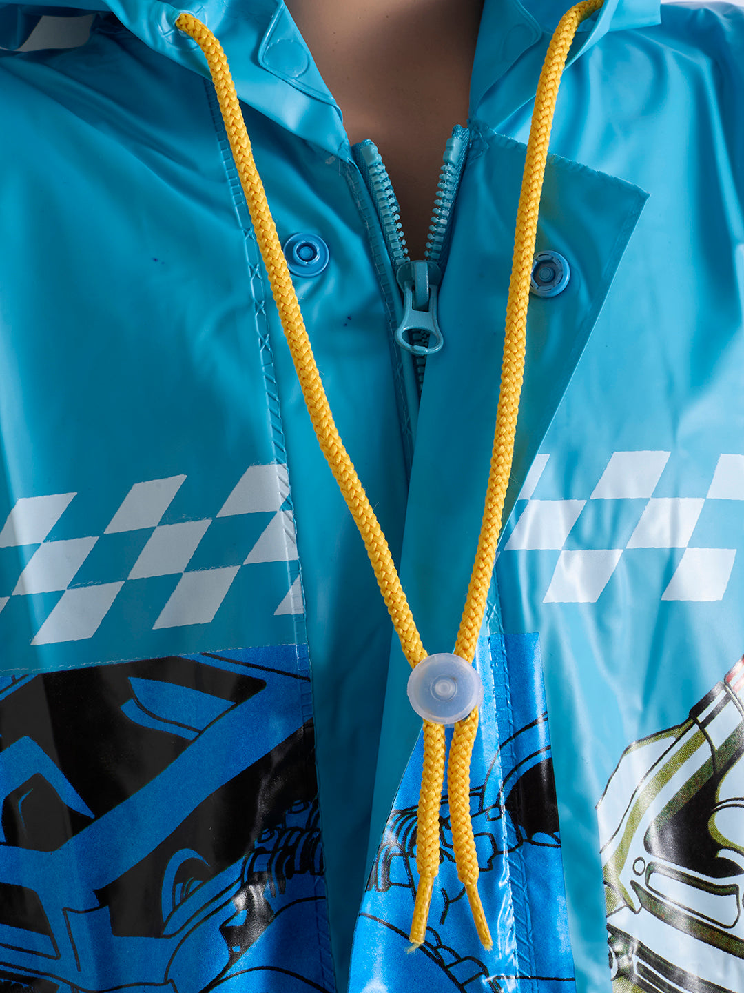 Kids Blue Zipper Raincoat