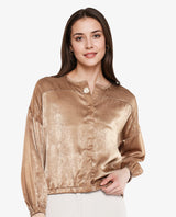 Women's Brown Casual Full Sleeves Top