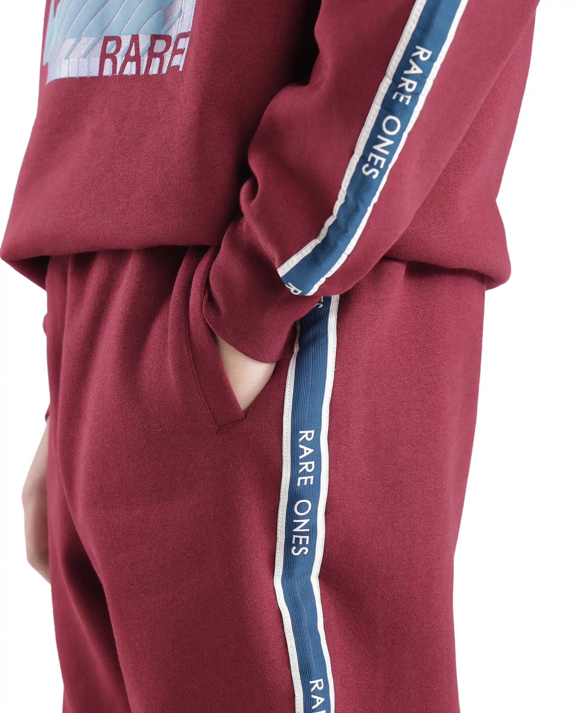Boys Red Casual Regular Fit Solid Track Pant