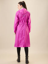 Women's Pink Button Raincoat