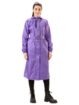 Women's Purple Button Raincoat