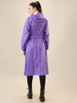 Women's Purple Button Raincoat