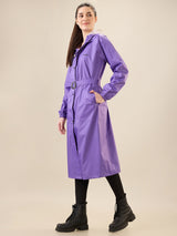 Women's Purple Button Raincoat