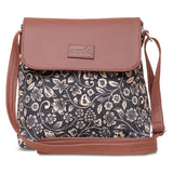 Women's Black Vegan Leather Finish Sling Bag - 5.6L