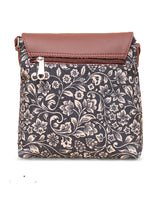 Women's Black Vegan Leather Finish Sling Bag - 5.6L