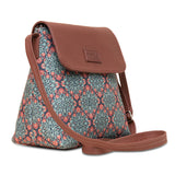 Women's Green Vegan Leather Finish Sling Bag - 5.6L