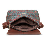 Women's Green Vegan Leather Finish Sling Bag - 5.6L