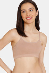 Girls Skin Double Layered Non Wired Full Coverage Racerback Beginner Sports Bra - Pack of 2