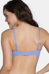 Women's Purple Padded Non Wired 3/4Th Coverage Tshirt Bra