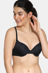 Women's Black Medium Coverage Padded Moulded Bra