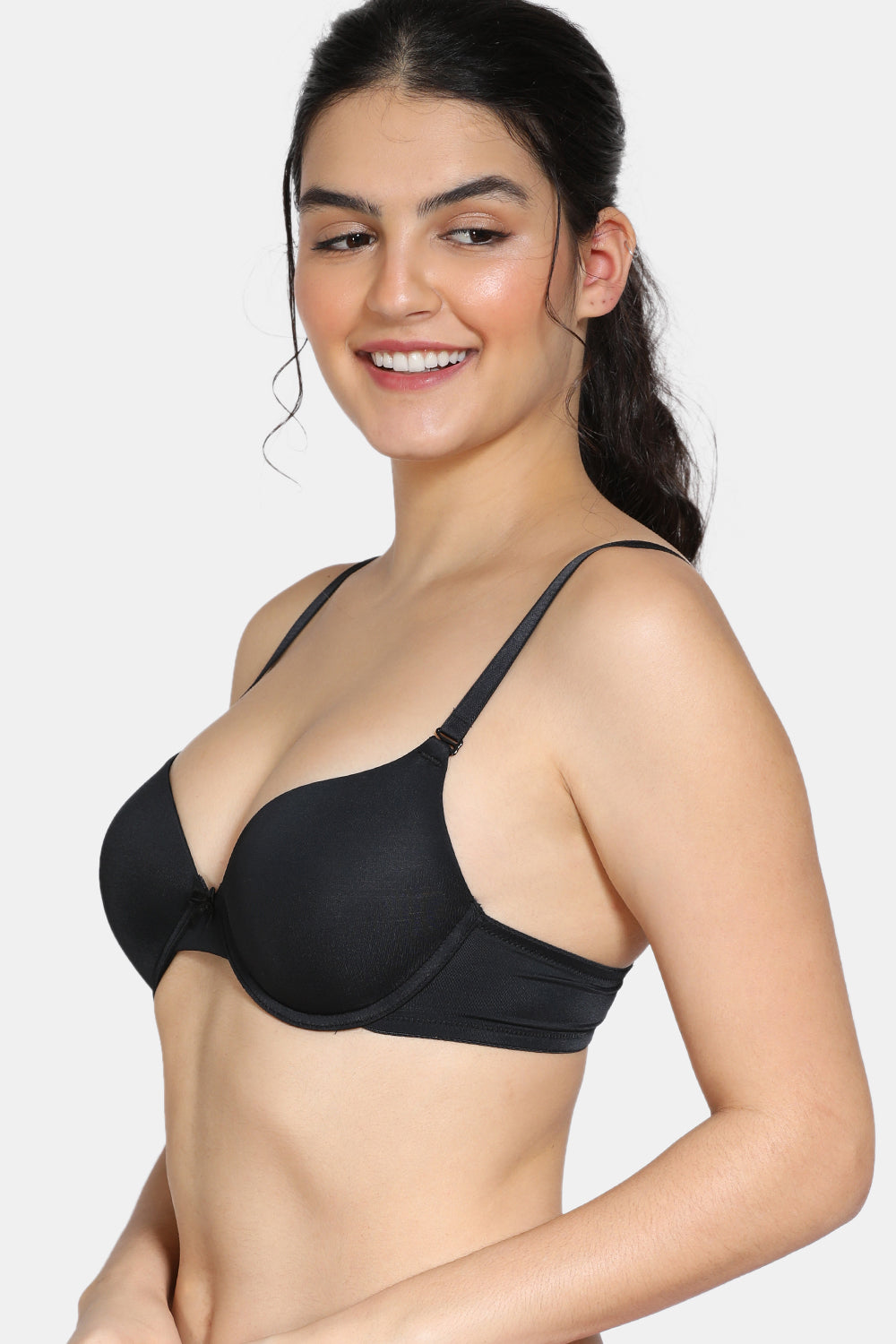 Women's Black Medium Coverage Padded Moulded Bra