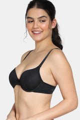 Women's Black Medium Coverage Padded Moulded Bra
