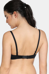 Women's Black Medium Coverage Padded Moulded Bra