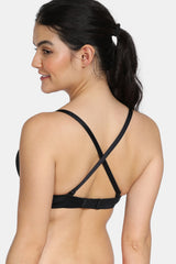 Women's Black Medium Coverage Padded Moulded Bra