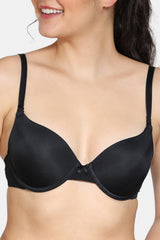 Women's Black Medium Coverage Padded Moulded Bra