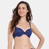 Women's Blue Medium Coverage Padded Moulded Bra