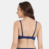 Women's Blue Medium Coverage Padded Moulded Bra