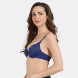 Women's Blue Medium Coverage Padded Moulded Bra