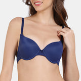 Women's Blue Medium Coverage Padded Moulded Bra