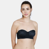 Women's Black Beautiful Basics Padded Wired 3/4Th Coverage Strapless Bra